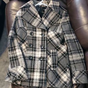 Moda International Plaid Peacoat